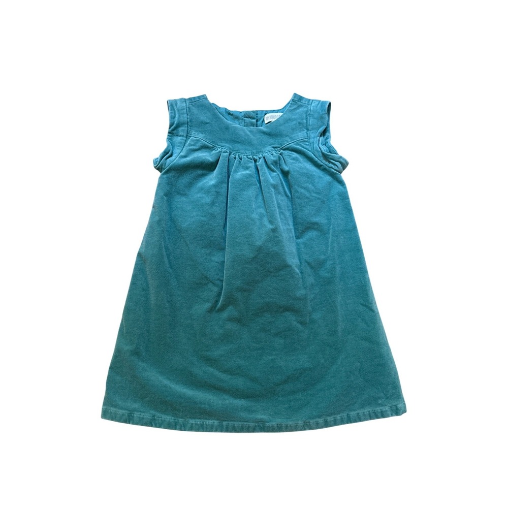 Gymboree Corduroy‎ Dress Toddler Girls Teal Sleeveless Pleated A-Line SIZE 2T